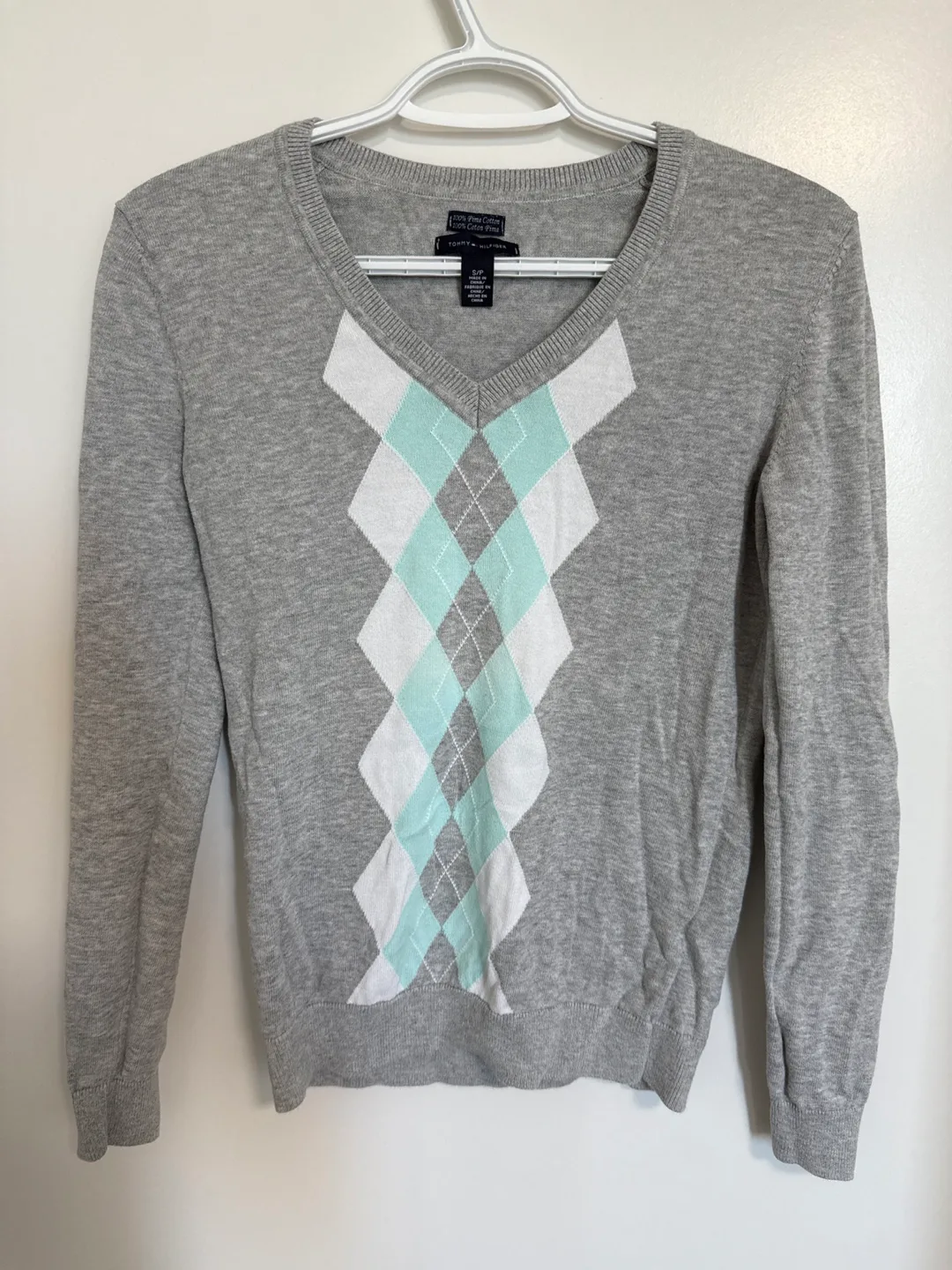 Tommy Hilfiger Argyle Sweater - Size S thumbnail