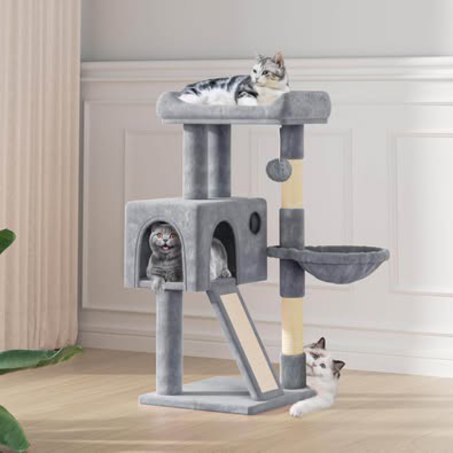 Grey Cat Tree Condo - 36" Height - photo 3