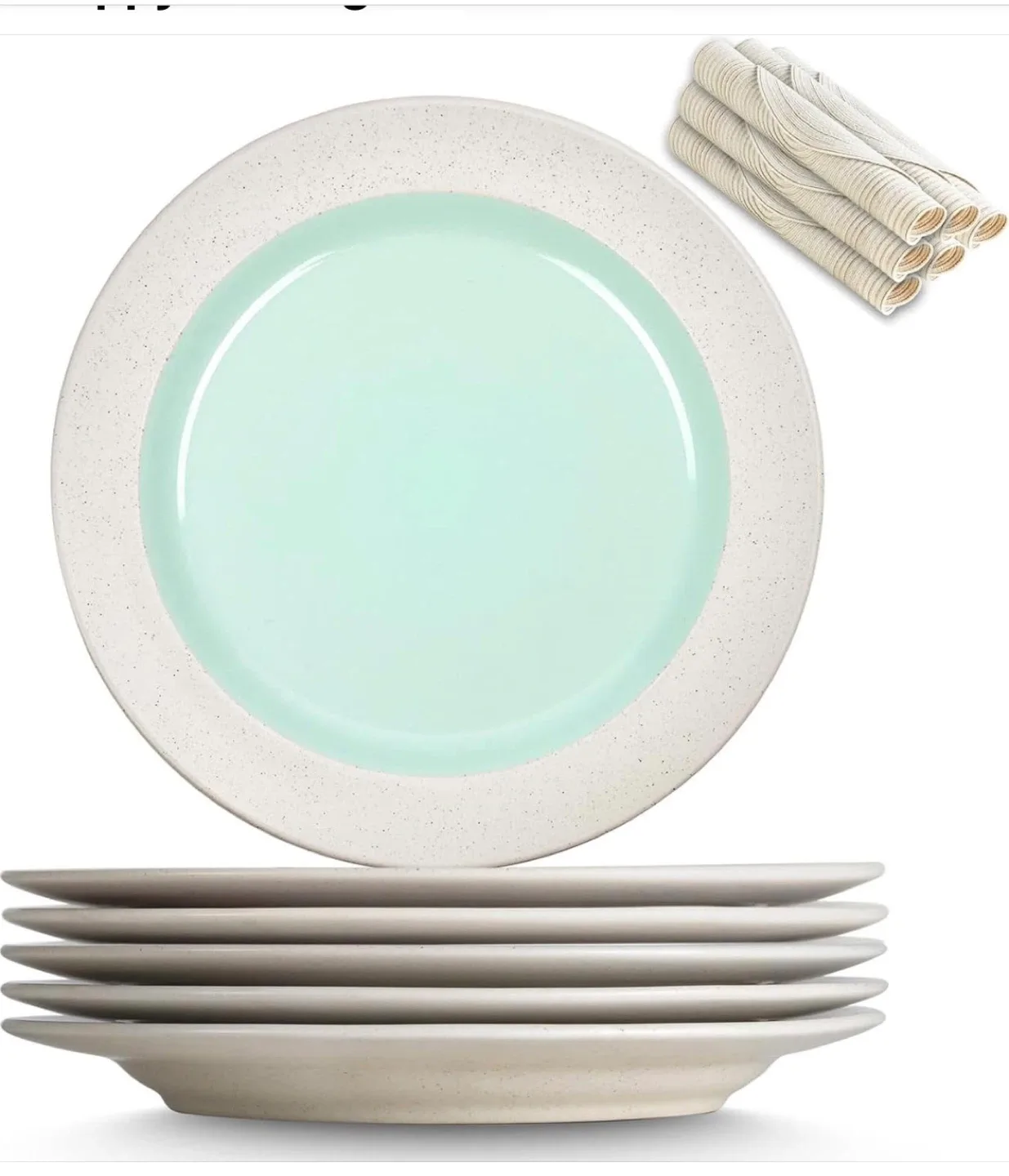 Eoximur Sky Blue Ceramic Dinner Plates (6) thumbnail