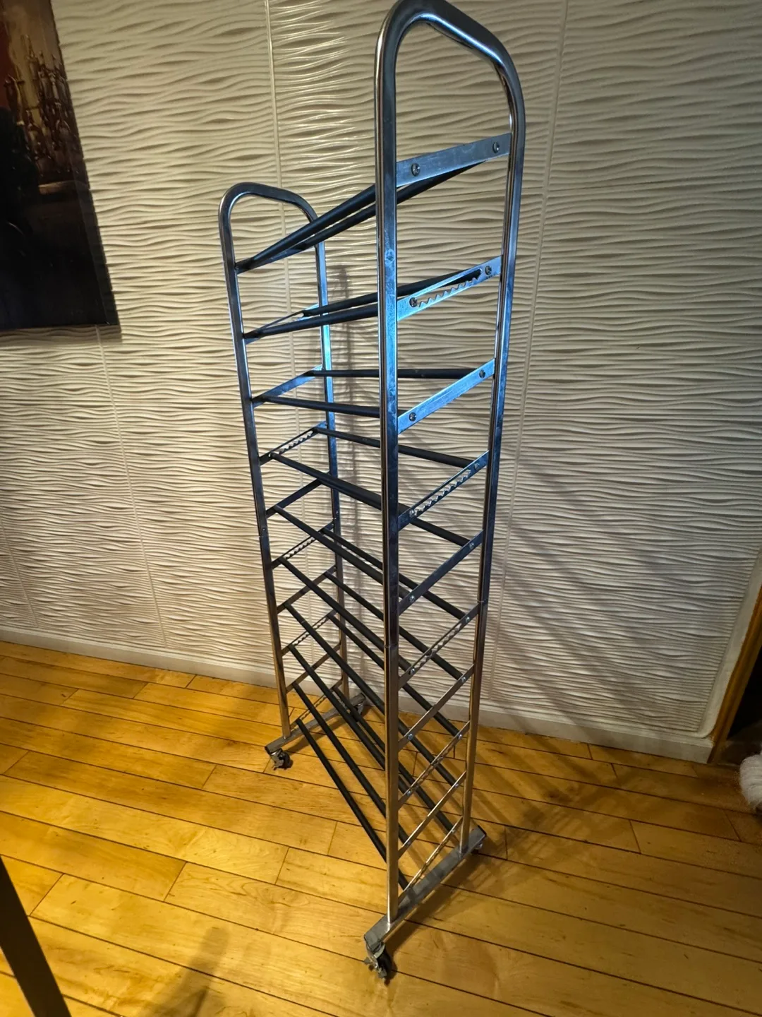 30 Pair  Standing 10 Tier Tower  Chrome Metal Shoe Rack image indicator(2)