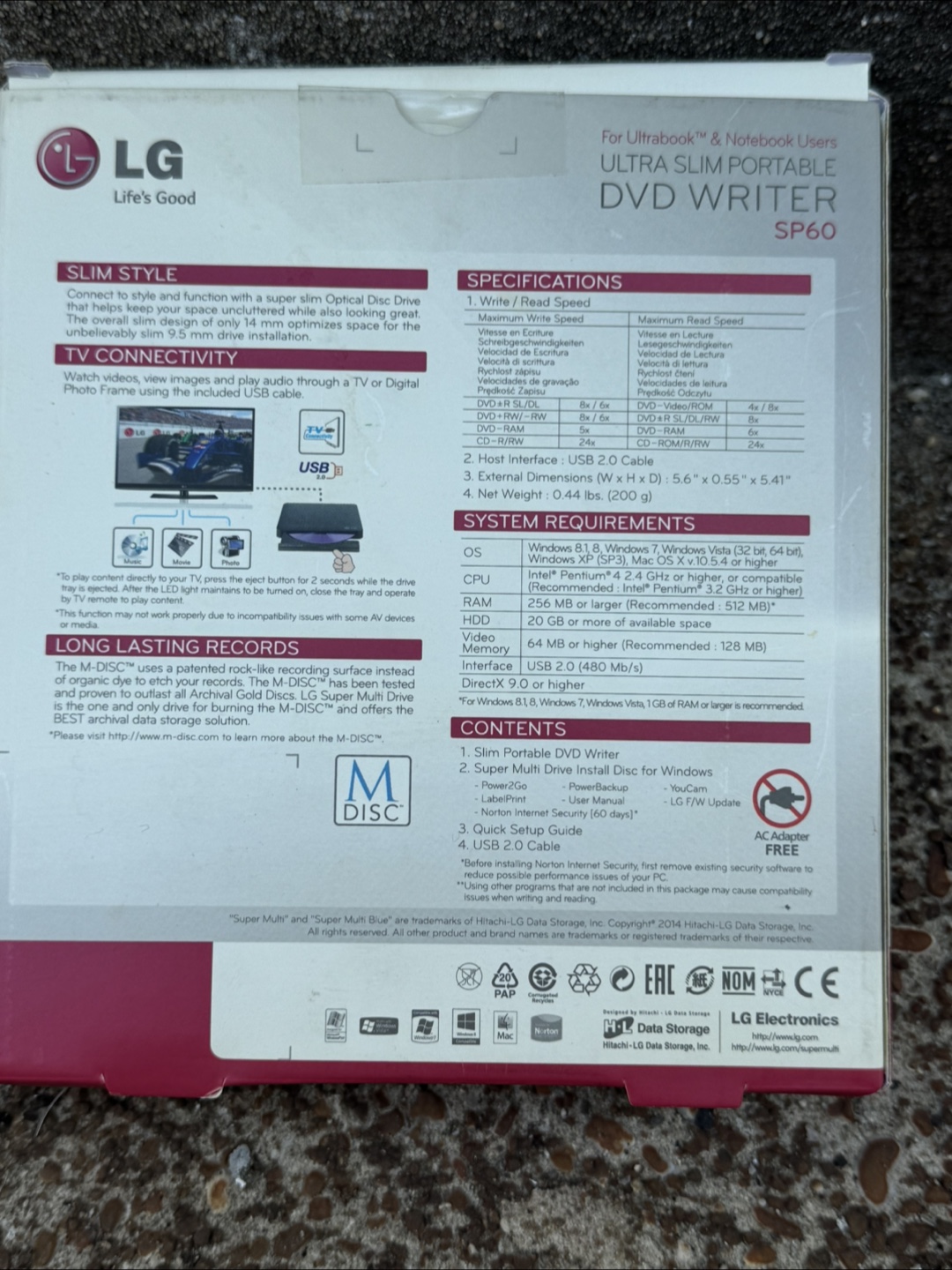LG Slim Portable DVD Writer SP60NB5 - photo 4