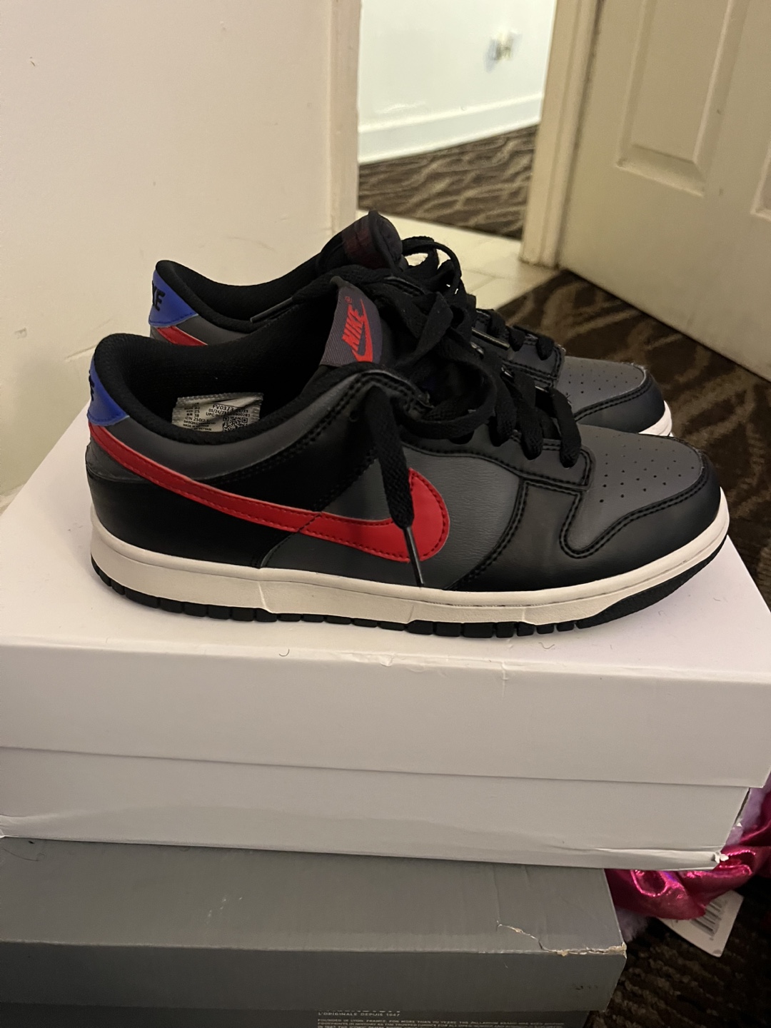 Nike Dunk Low Black Red Blue
