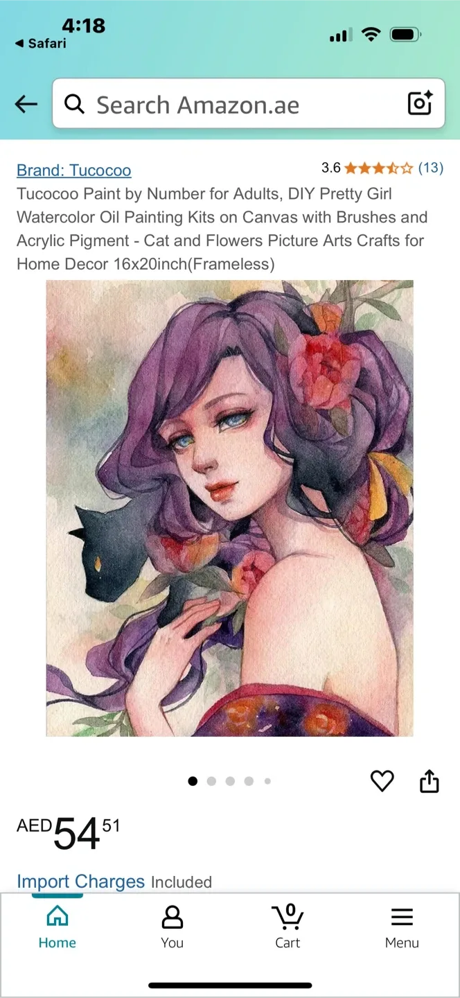 Tucocoo Paint by Number Kit - Pretty Girl, 16x20 inch thumbnail