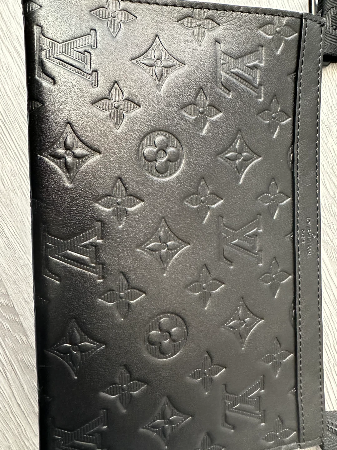 Louis Vuitton Black Embossed Leather Messenger Bag - photo 2