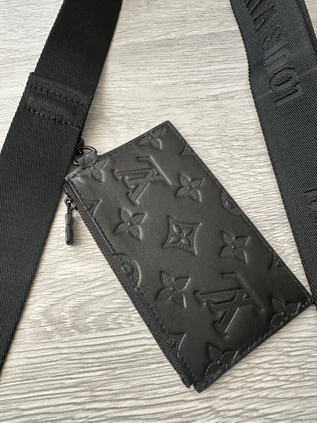 Louis Vuitton Black Embossed Leather Messenger Bag - photo 3