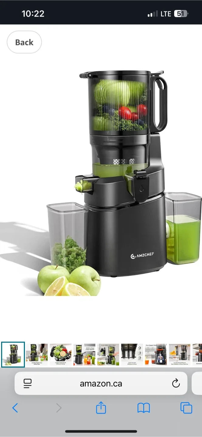 New AMZCHEF Slow Juicer - Black thumbnail