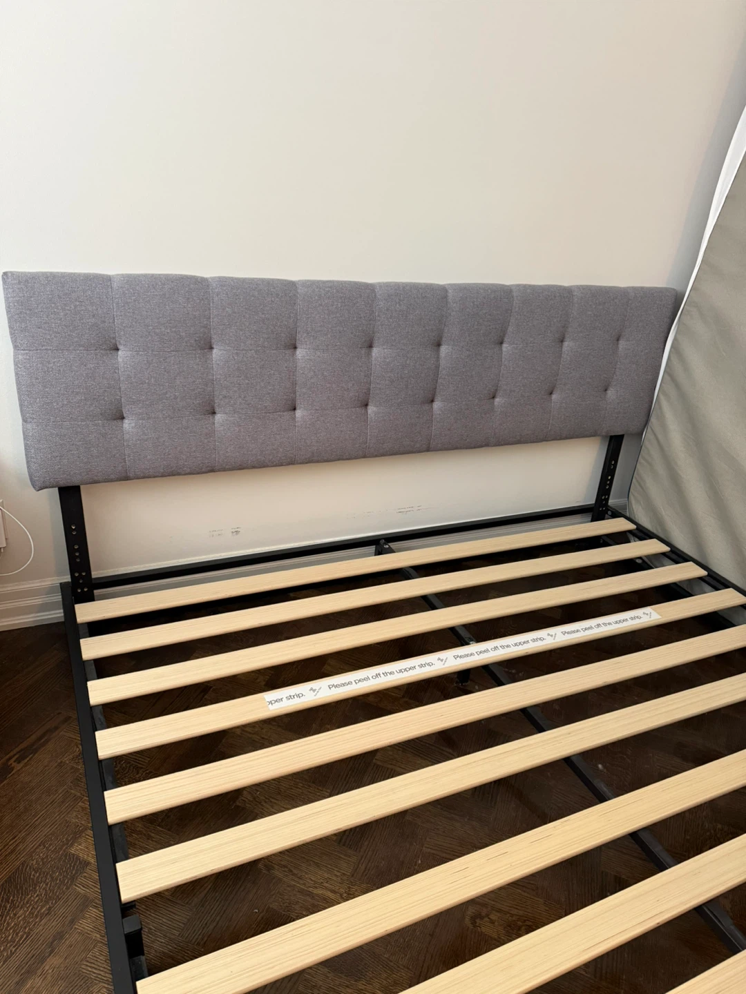 Grey and Black King Bed Frame