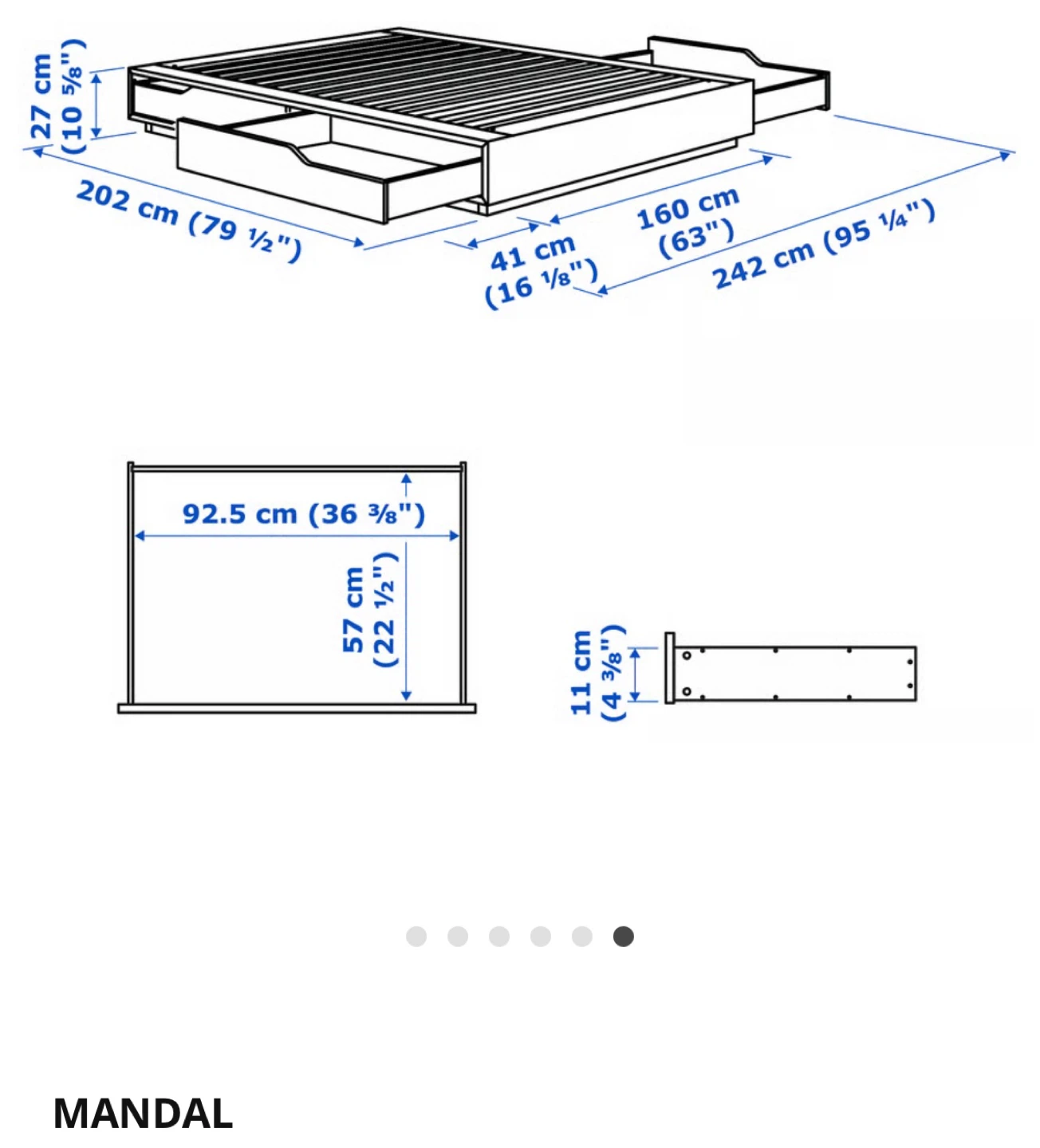 IKEA Mandal Bed Frame with Storage in Good Condition - photo 4