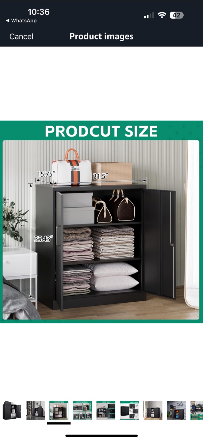 Black Metal Storage Cabinet - photo 3