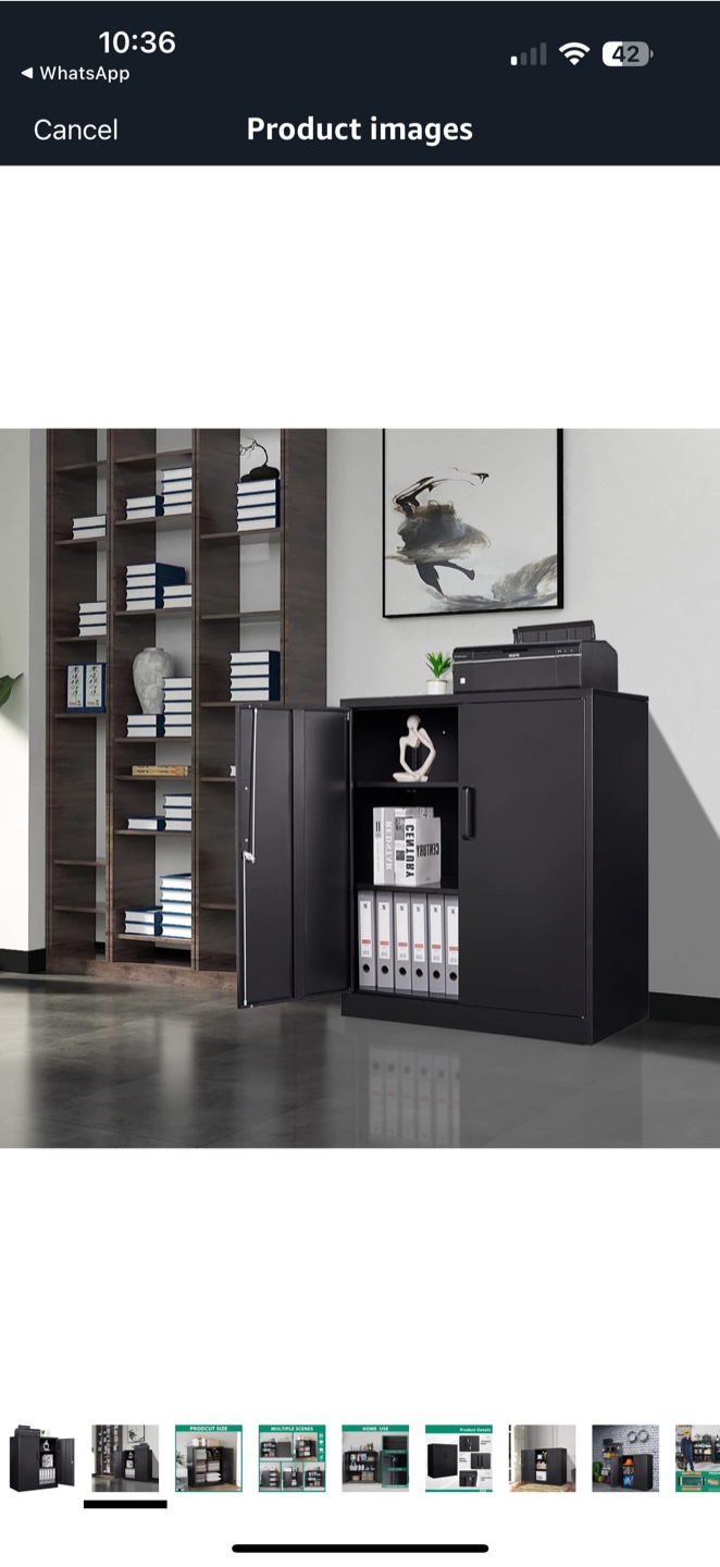 Black Metal Storage Cabinet - photo 2