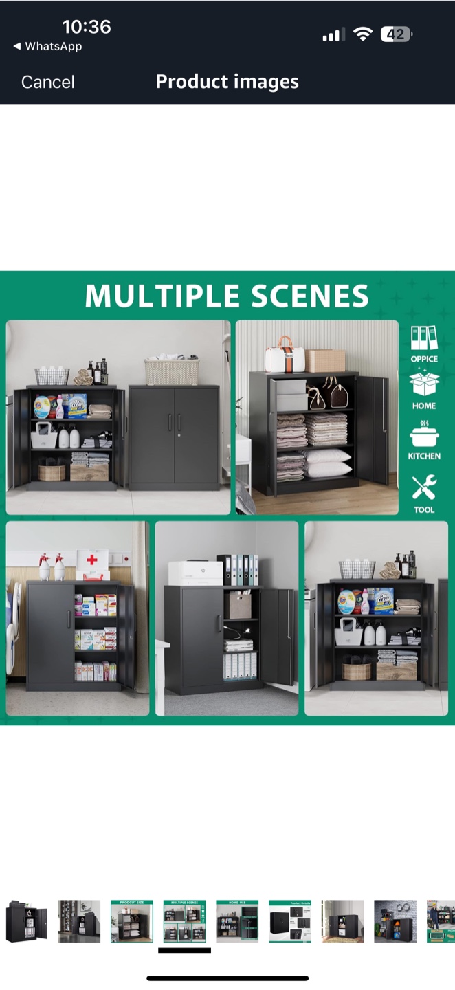Black Metal Storage Cabinet - photo 4