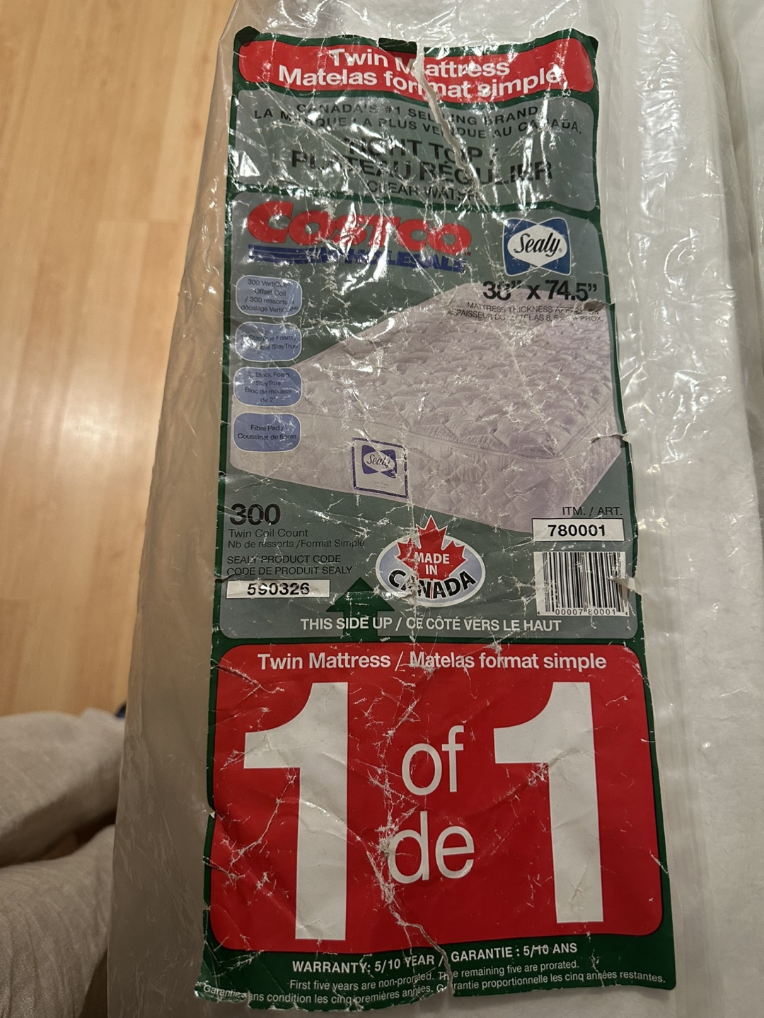 Costco Sealy Twin Mattress 38” x 74.5” 🥕 - photo 4
