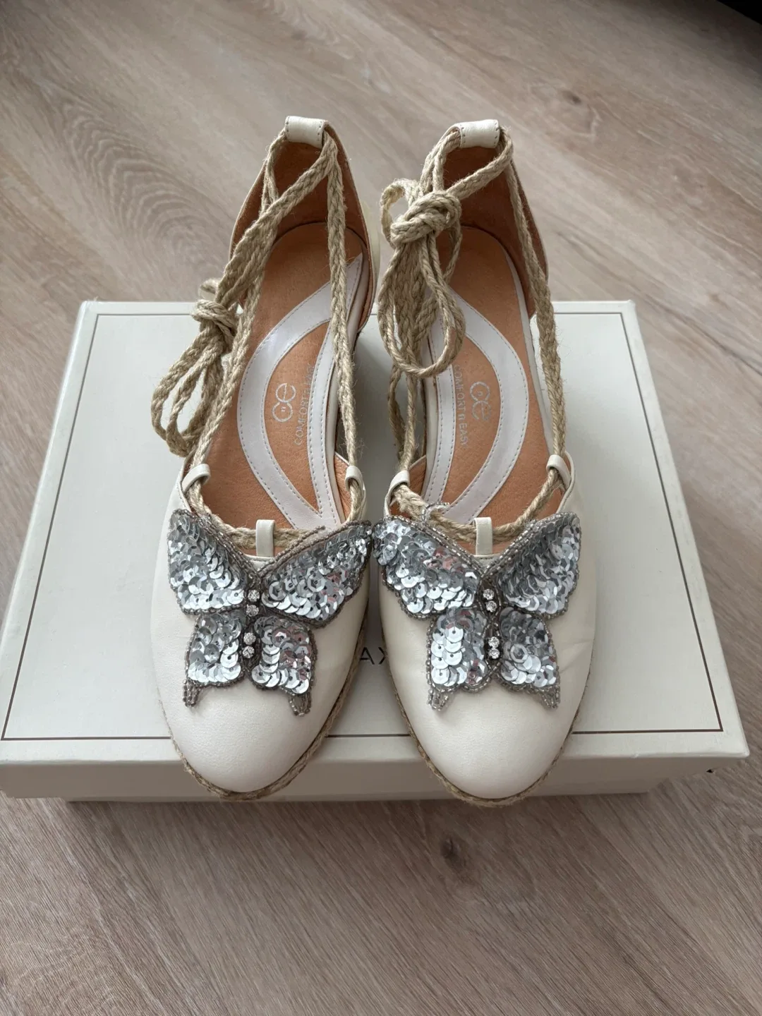 White Espadrille Wedge Shoes thumbnail