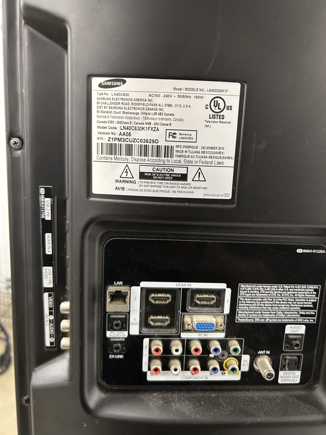 Samsung LN40C630K1F 40" LCD TV - photo 5