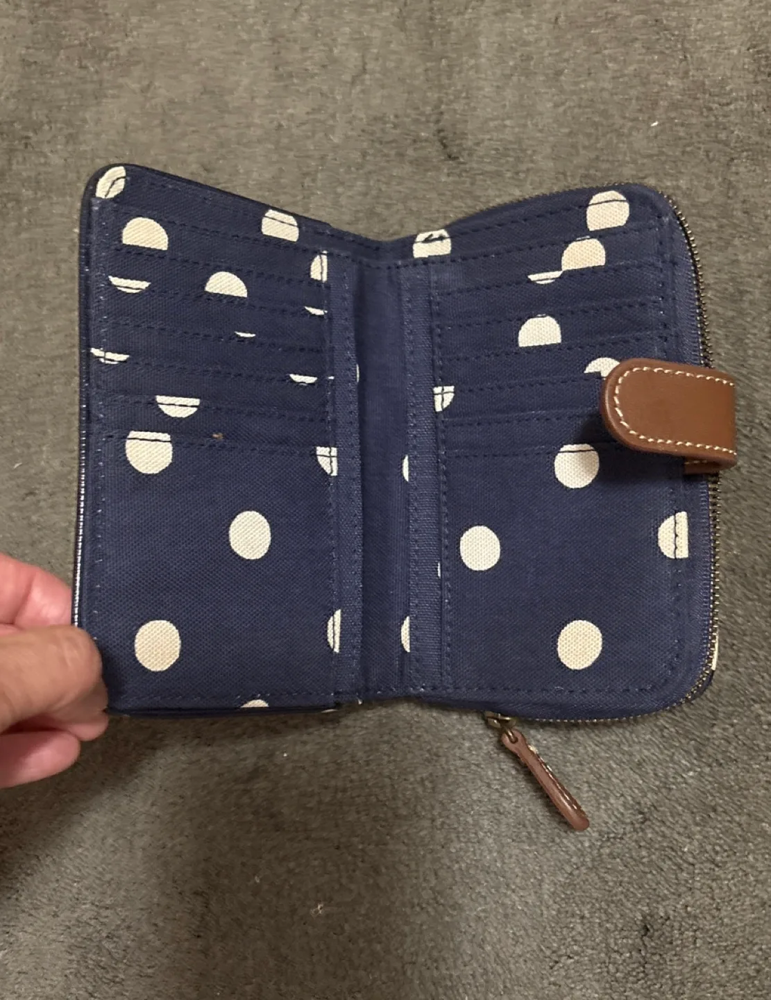 Brand New Cath Kidston Wallet - Navy Polka Dot thumbnail