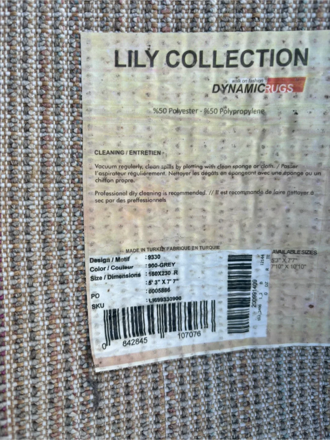 Lily Collection Dynamic Rugs 5'3" x 7'7" Grey Rug image indicator(2)