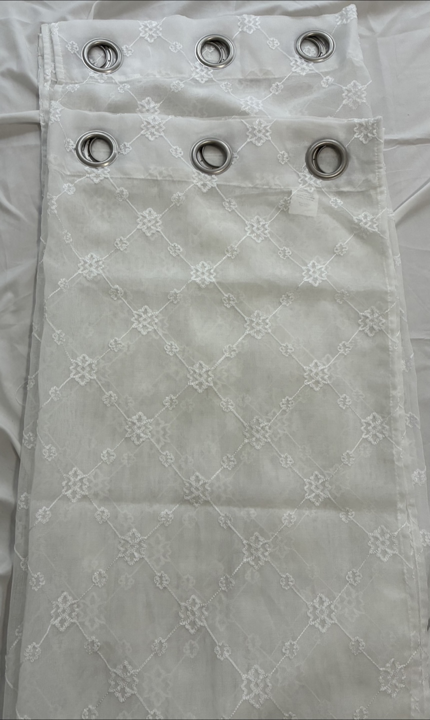 White Sheer Curtains - Set of 2