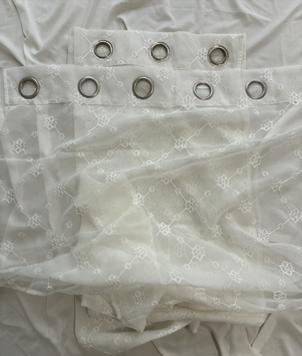 White Sheer Curtains - Set of 2 - photo 2
