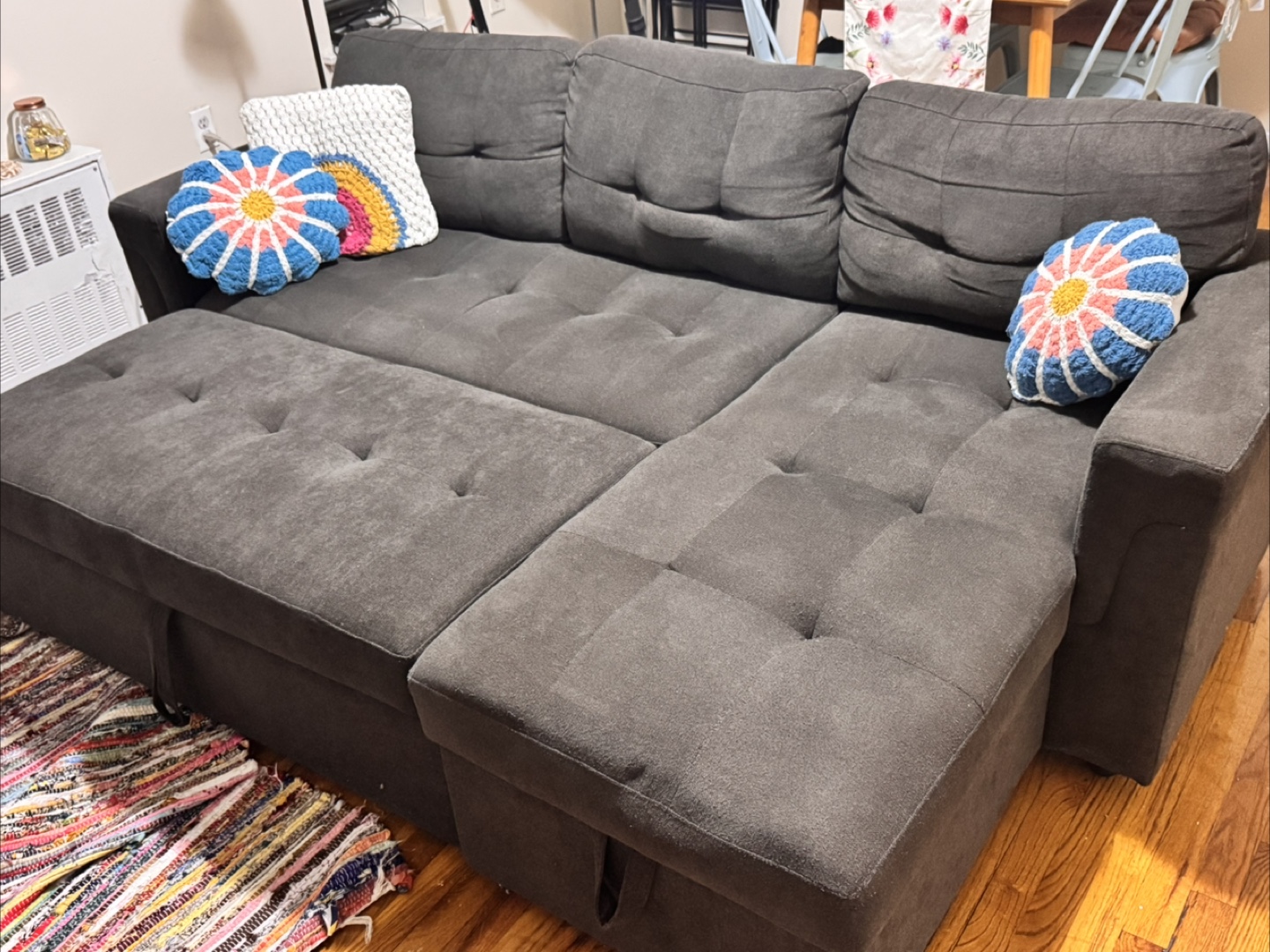 Dark Gray Sectional Sofa with Storage - photo 2