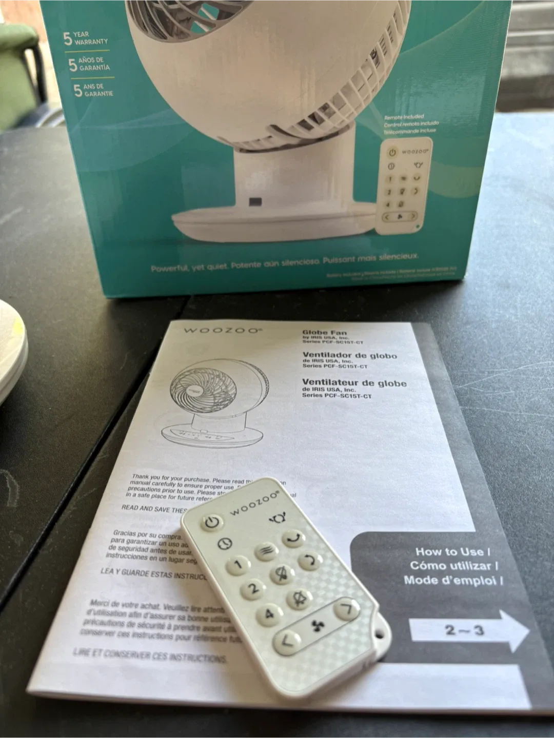 Woozoo Globe Fan with Remote – 5 Speeds, Quiet & Powerful image indicator(3)