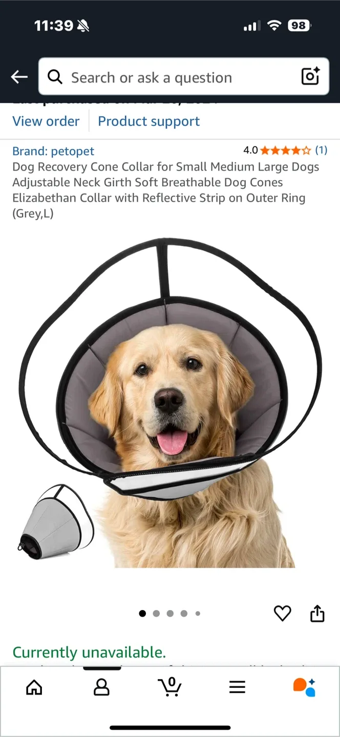 Dog Recovery Cone Collar (Large) thumbnail