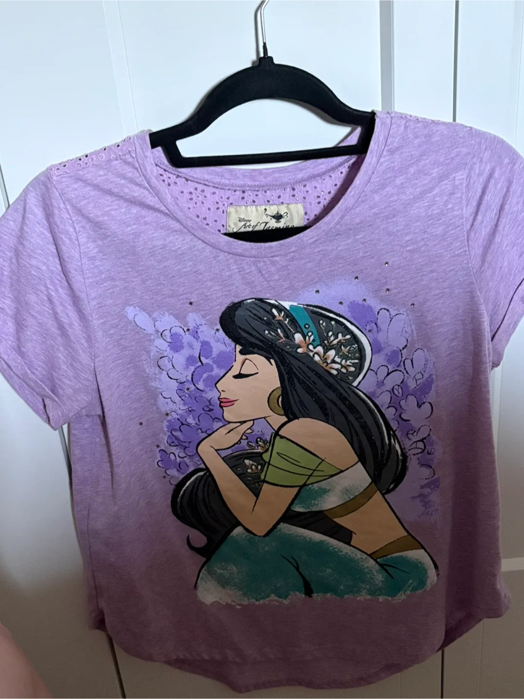 Princess jasmine adult woman small tshirt purple Disney parks thumbnail