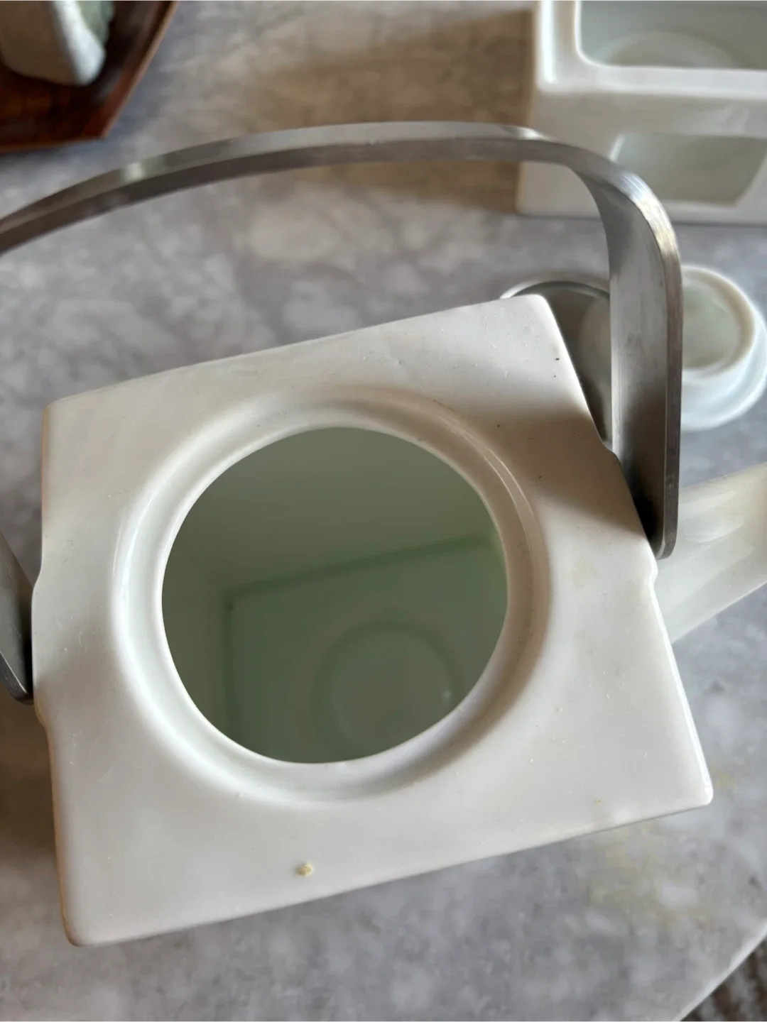 White Square Teapot with Warmer image indicator(4)
