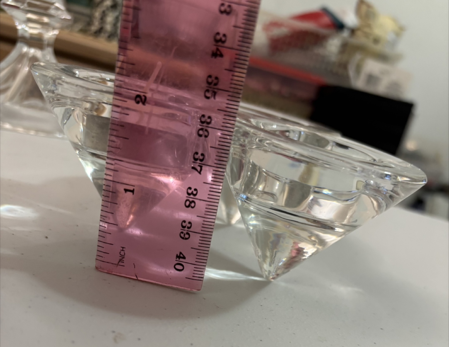 Clear Glass Triple Tea Light Candle Holder - photo 5