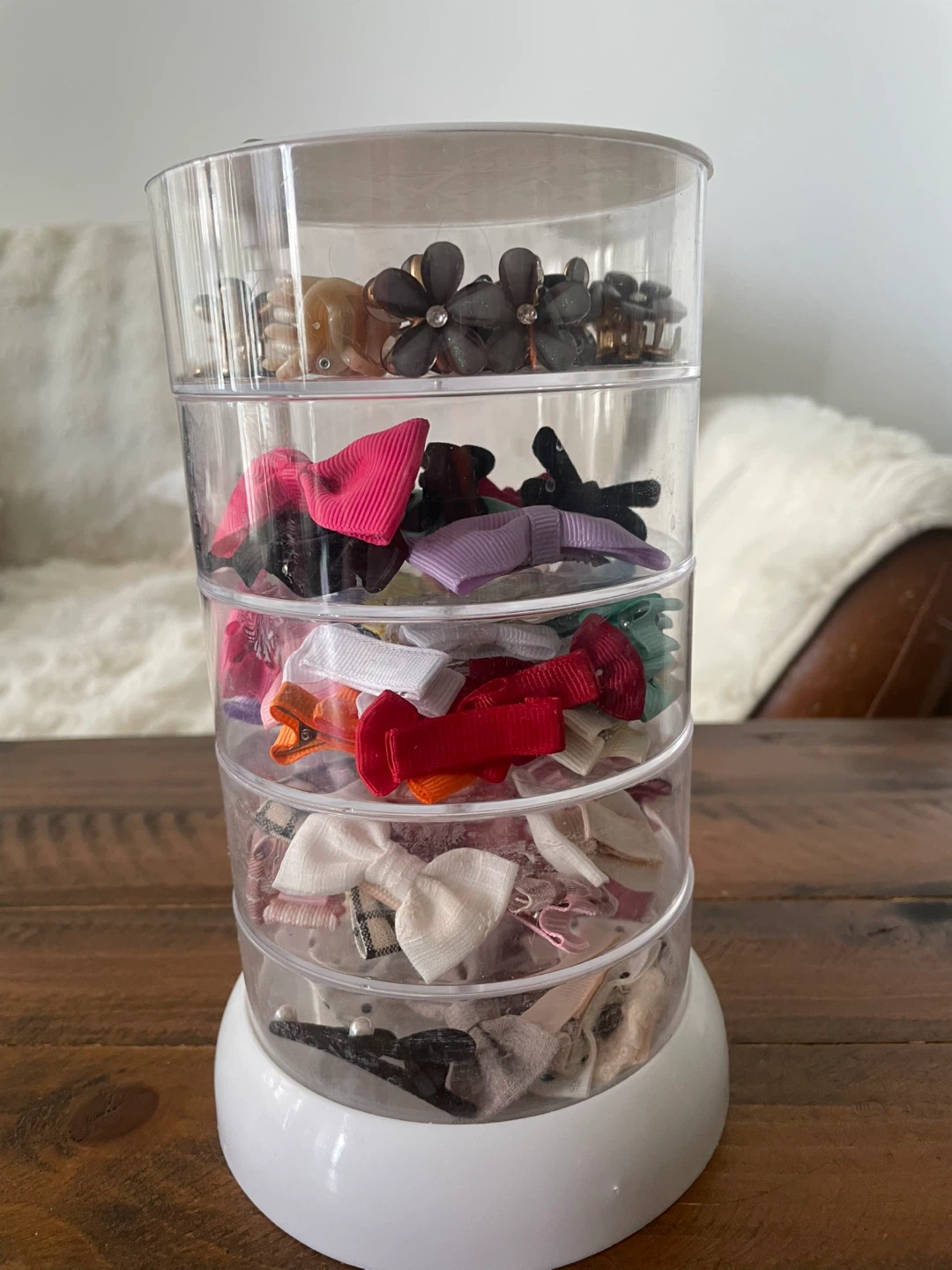 Rotating Hair Clip Organizer with clips of every color