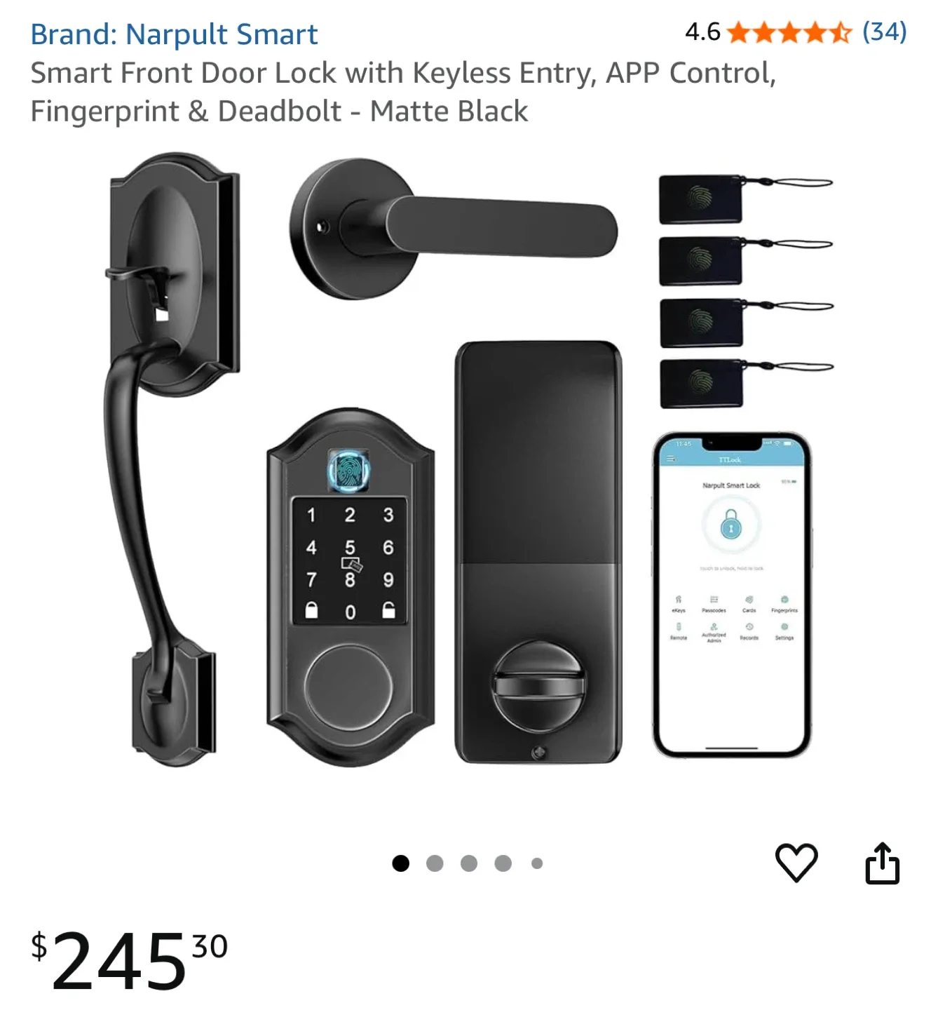 Narpult Smart Front Door Lock - Keyless Entry thumbnail