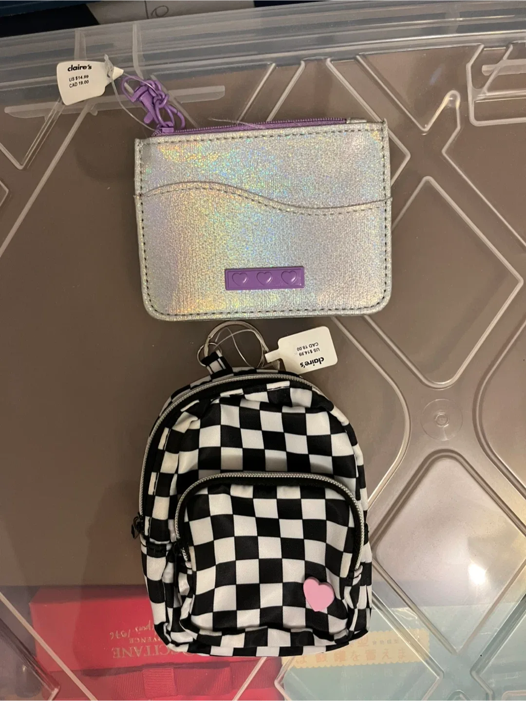 Take both! Claire's Checkerboard Mini Backpack - New thumbnail