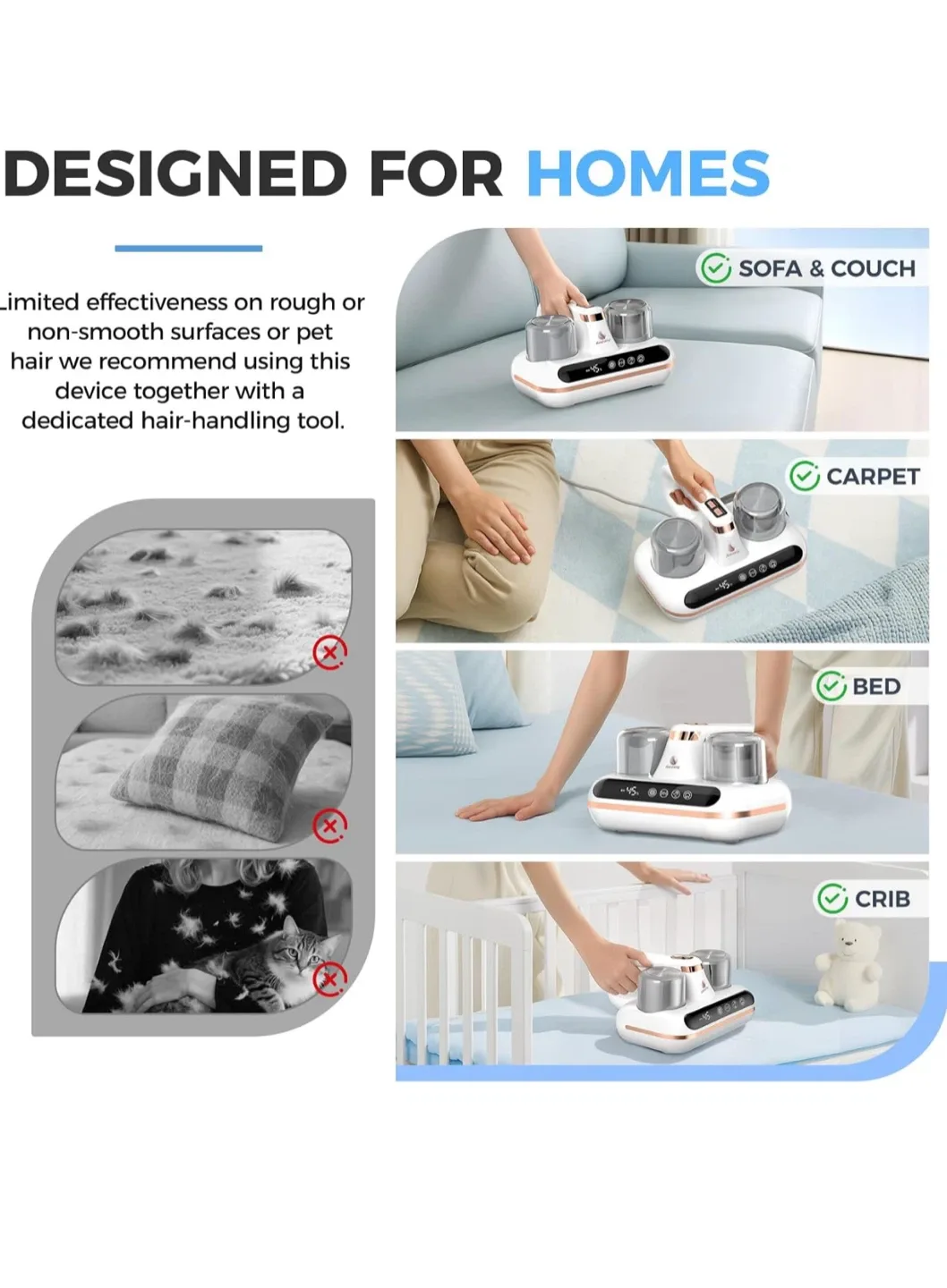 Amzany 5-in-1 Cordless Mattress Vacuum Cleaner image indicator(6)