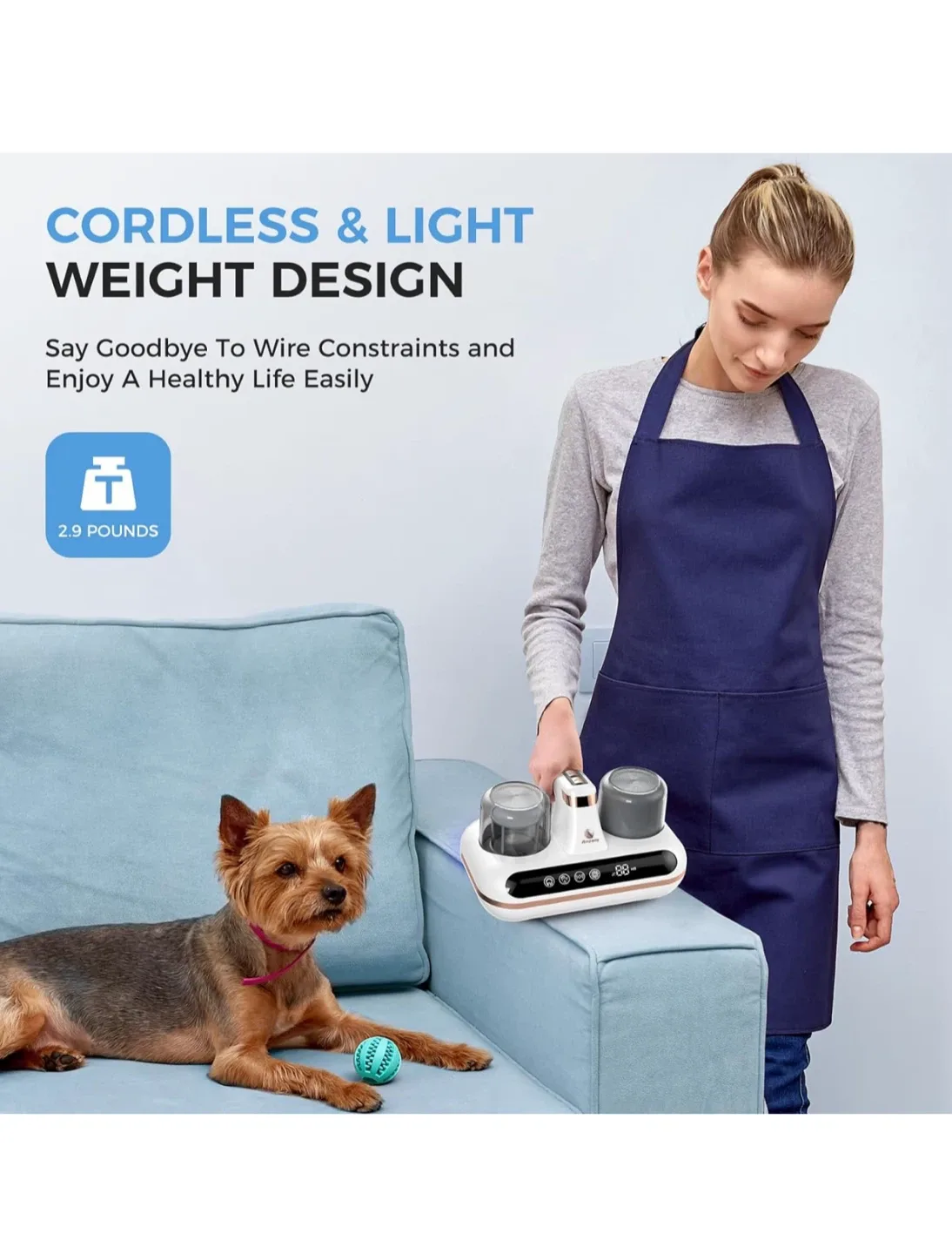 Amzany 5-in-1 Cordless Mattress Vacuum Cleaner image indicator(7)