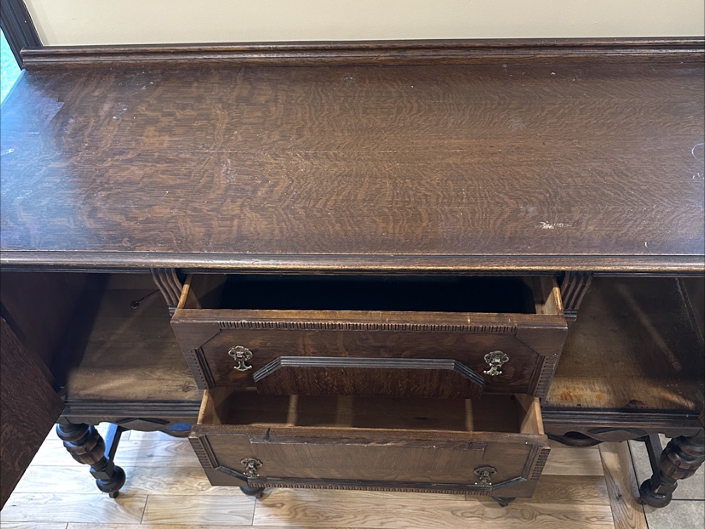 Beautiful Antique Solid Wood Buffet Sideboard (CAN DELIVER) - photo 5