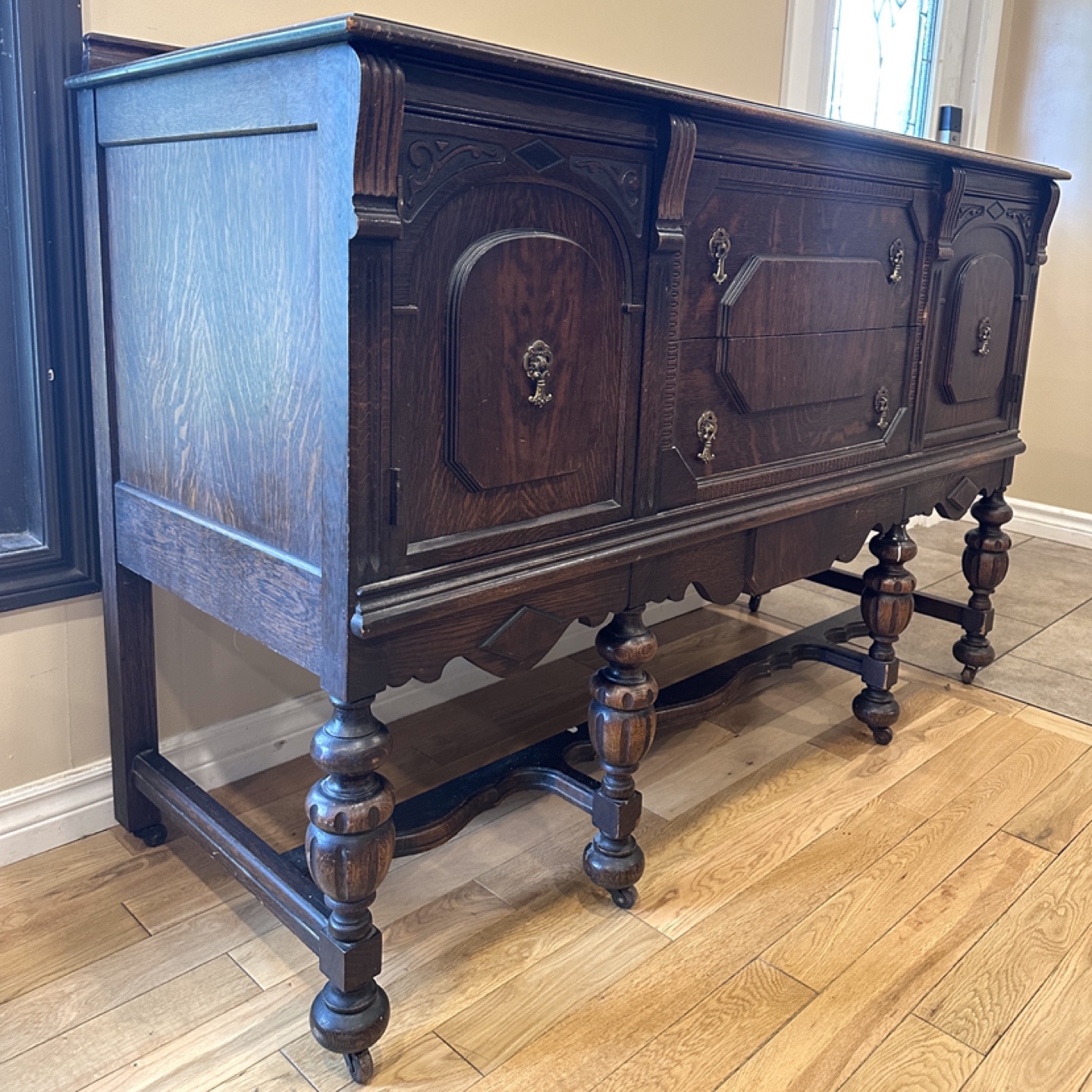 Beautiful Antique Solid Wood Buffet Sideboard (CAN DELIVER) - photo 3