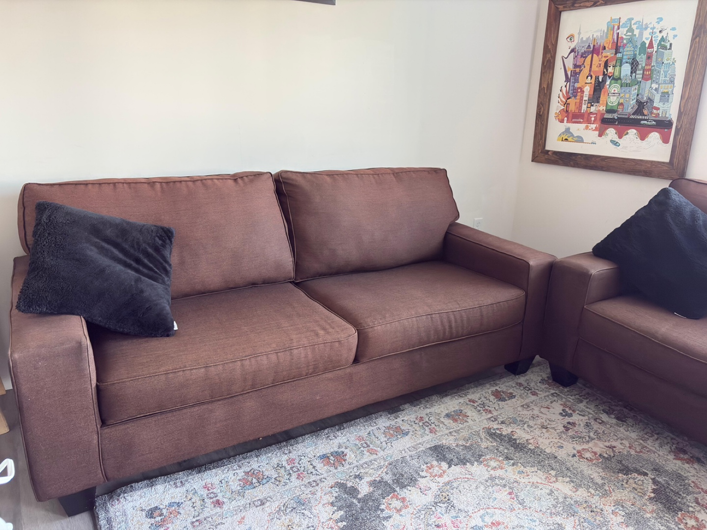 Brown Sofa Set 5 Seater Move-out sale - photo 2