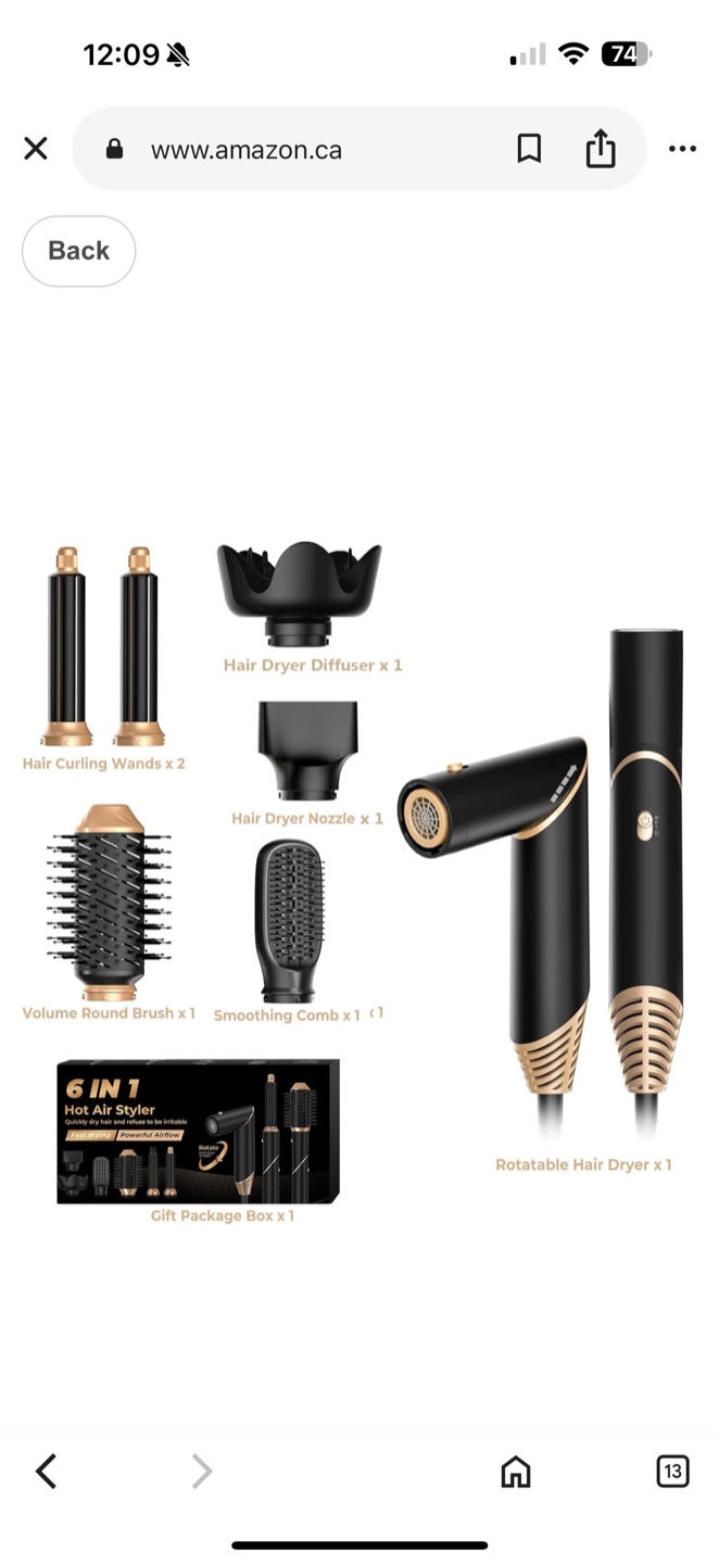 6 in 1 Hot Air Styler Hair Dryer Brush - photo 3