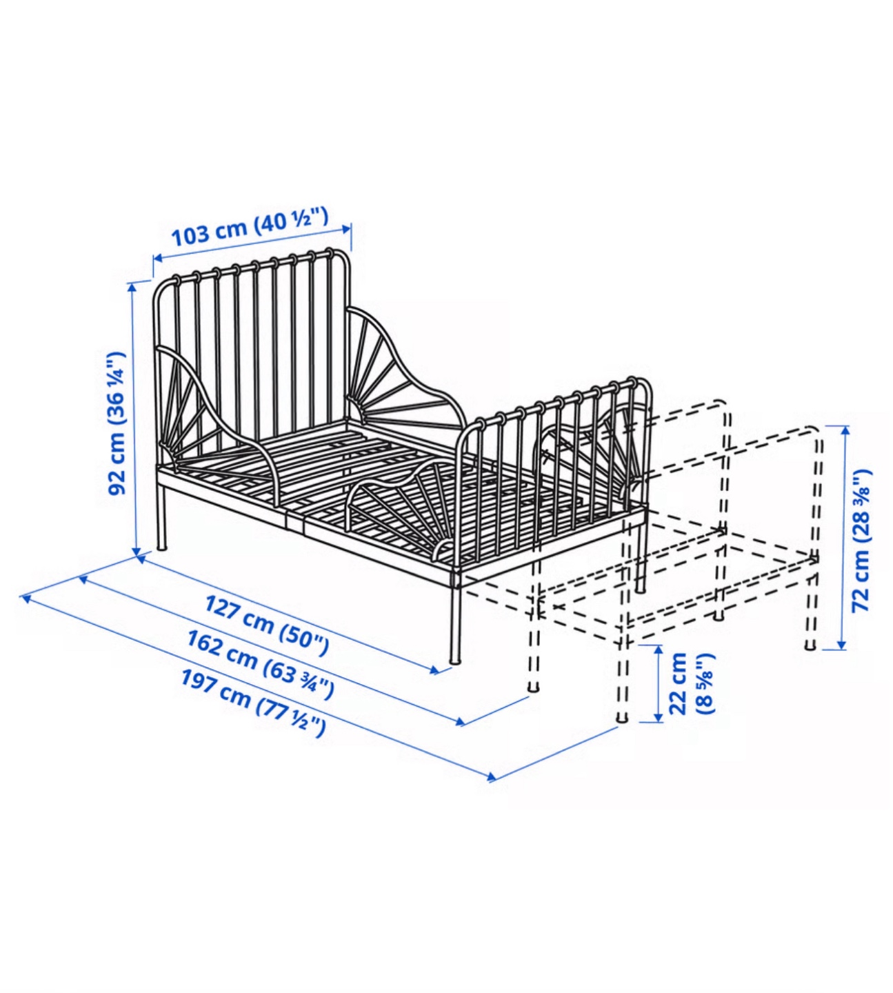 FREE IKEA Extendable Kids Bed Frame and Mattess - photo 2