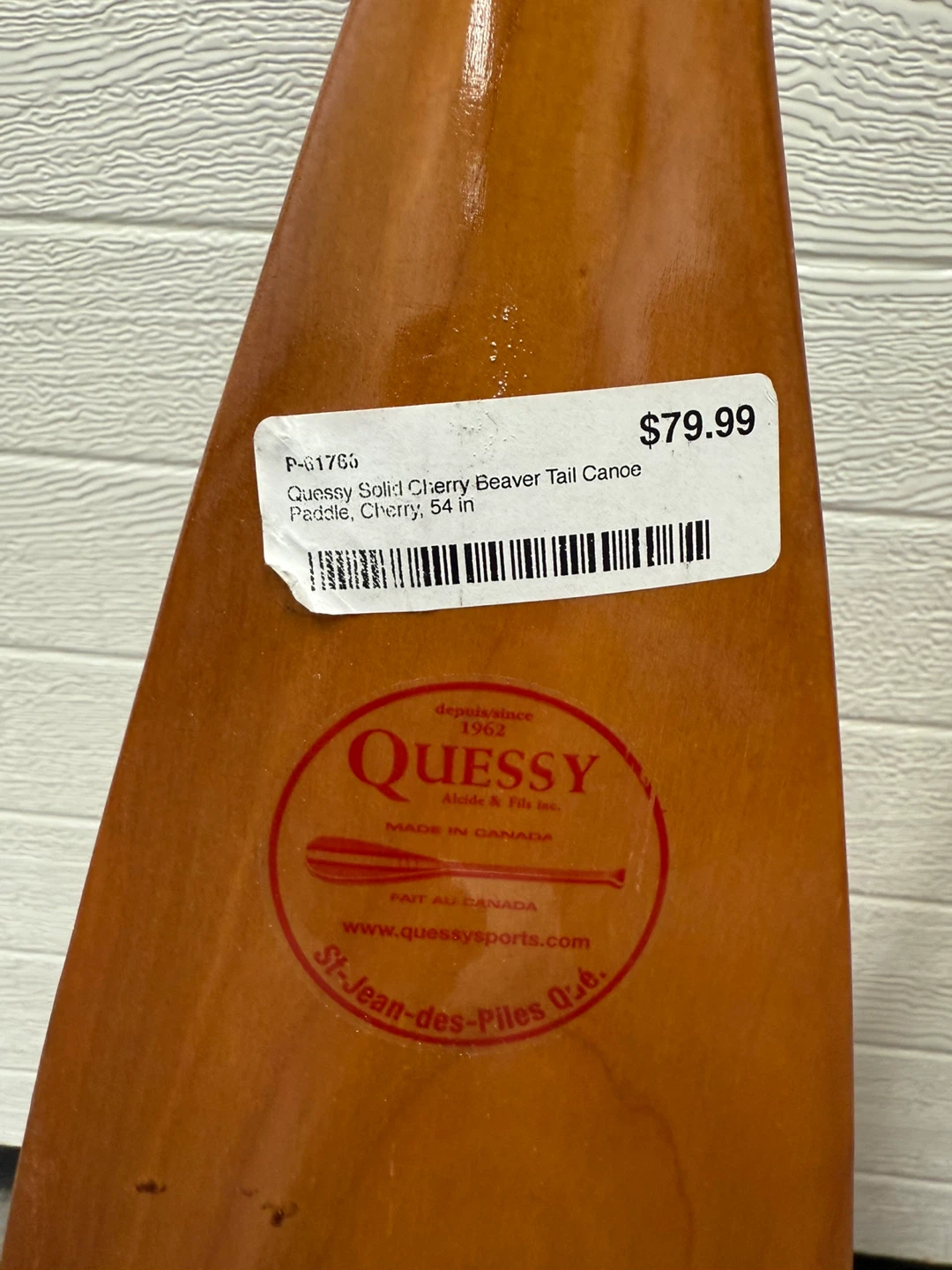Two NEW Quessy Solid Cherry Beaver Tail Canoe Paddles - photo 3