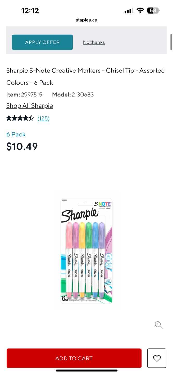 Sharpie S-Note Creative Markers - 6 Pack - photo 3