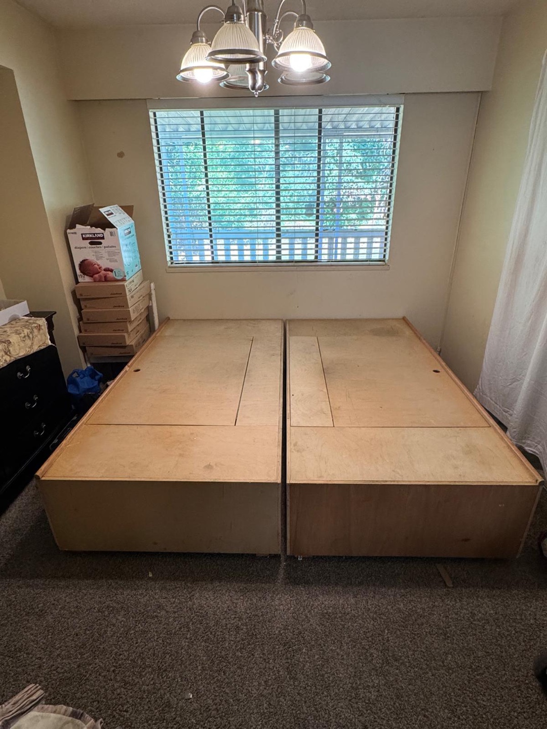 Wood Bed Frame with Storage