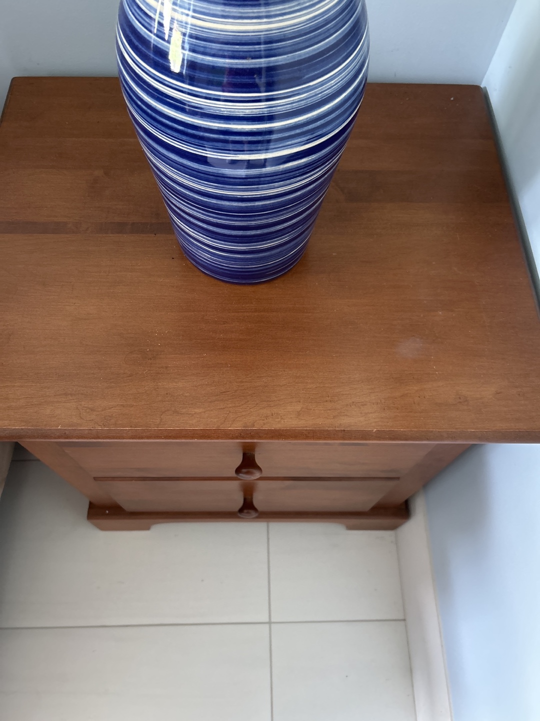 Wooden Bedside Table with Drawers - photo 4