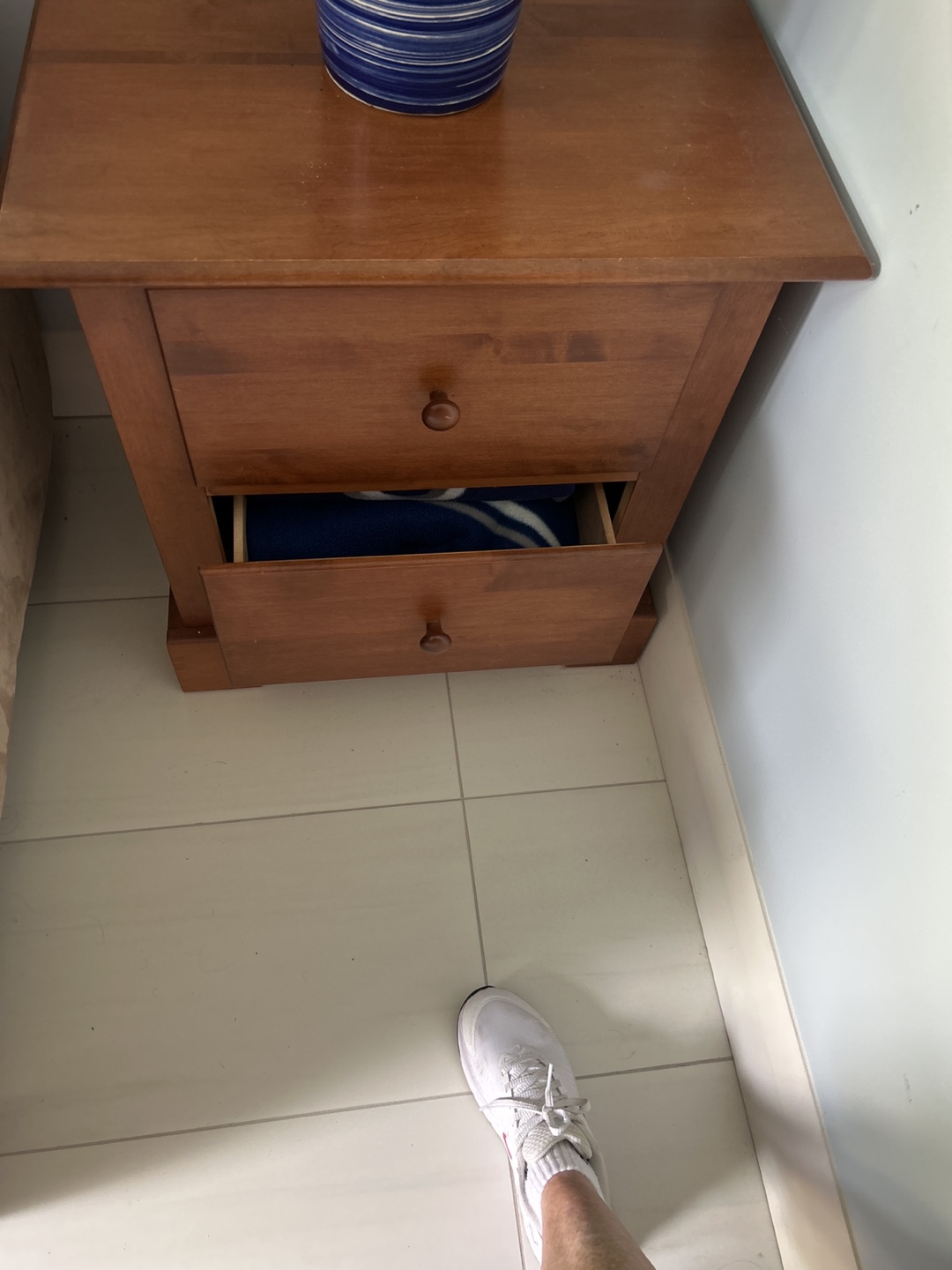 Wooden Bedside Table with Drawers - photo 3