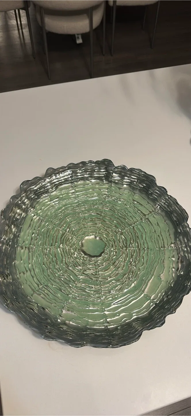 Decorative Green Glass Bowl thumbnail