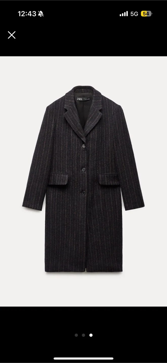 Zara Striped Wool Blend Coat brand new without tags thumbnail