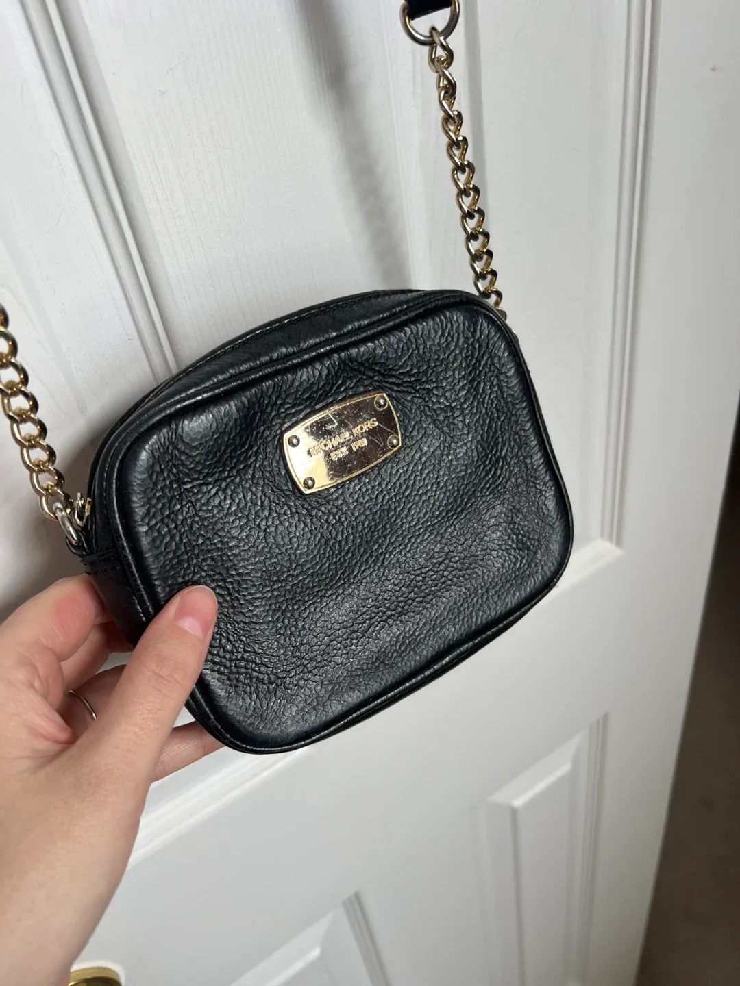 Michael Kors Black Leather Crossbody Bag thumbnail
