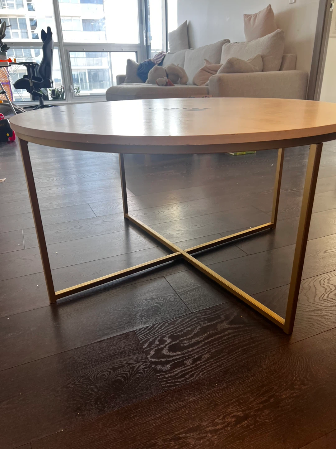 Round Coffee Table - Gold Legs