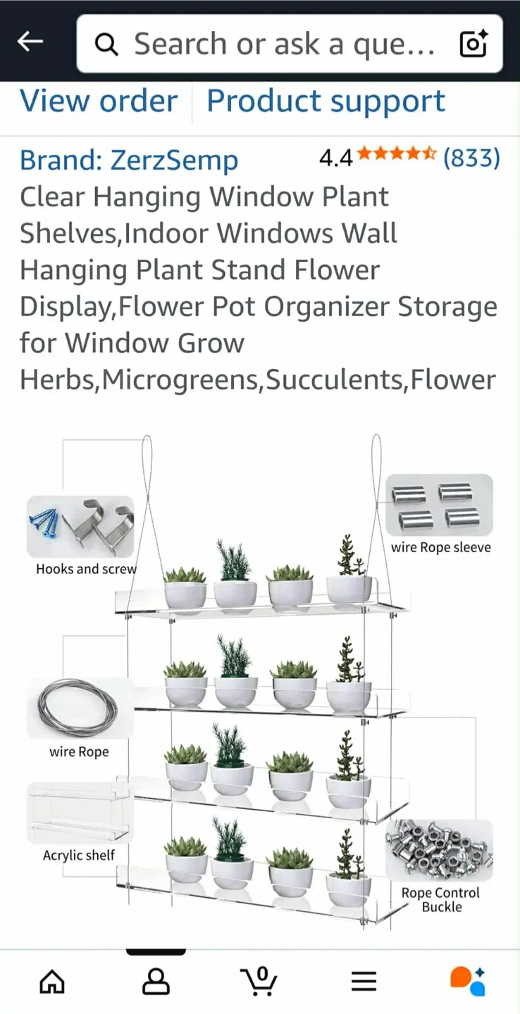 Clear Hanging Window Plant Shelves - ZerzSemp image indicator(3)