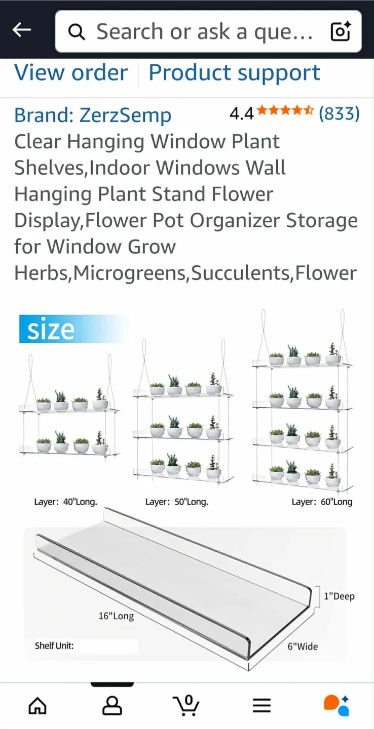 Clear Hanging Window Plant Shelves - ZerzSemp image indicator(7)