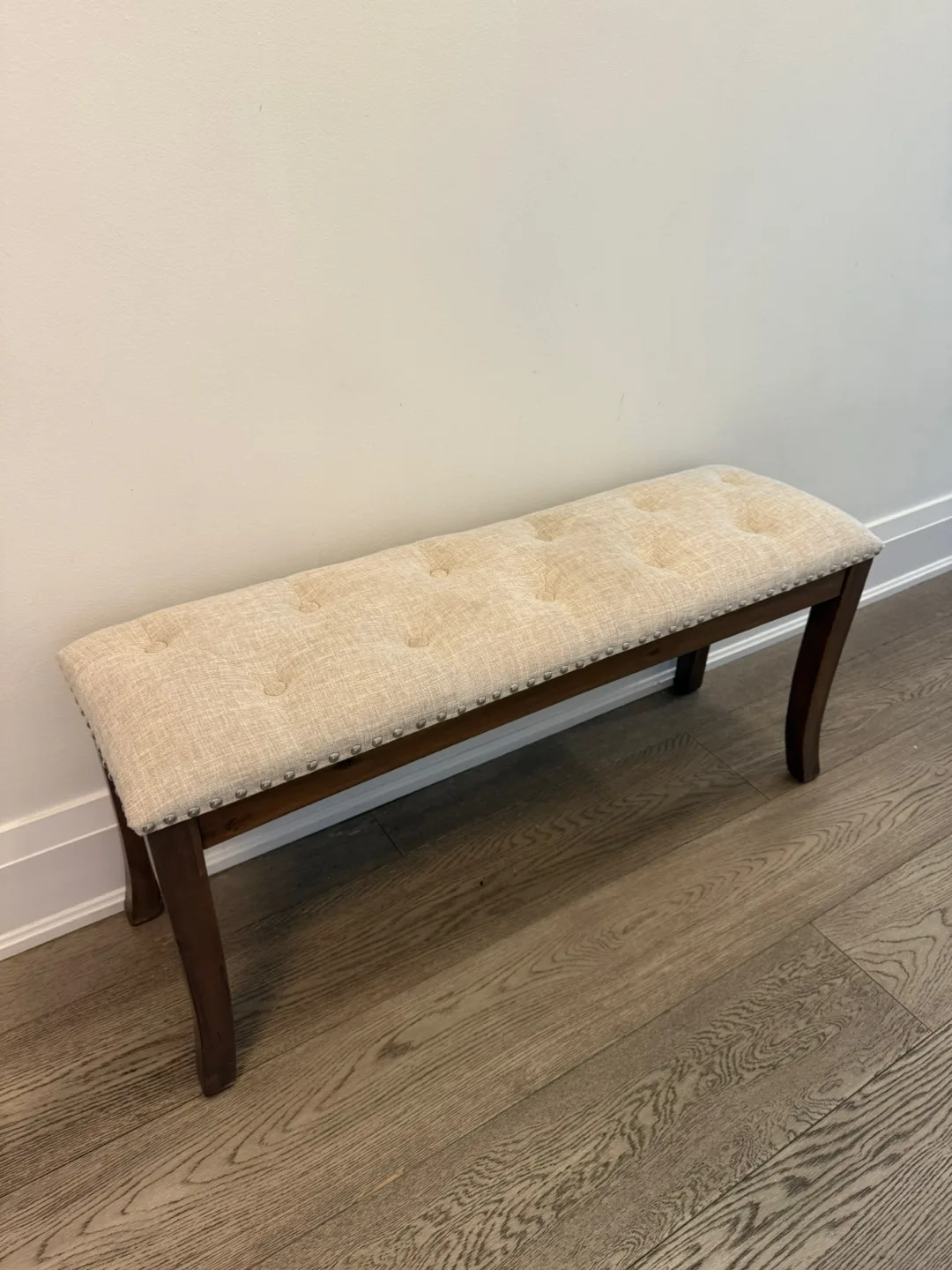 Upholstered Entryway Bench - Beige thumbnail